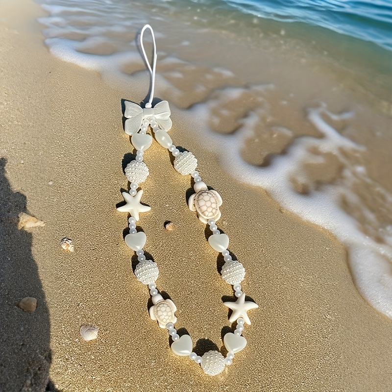 TEMU & Turtle Beaded Beach Resort Suitable For Various Models Of Universal Phone Cases, New Headphone Cover Lanyards, Diy Pendant Wristbands,