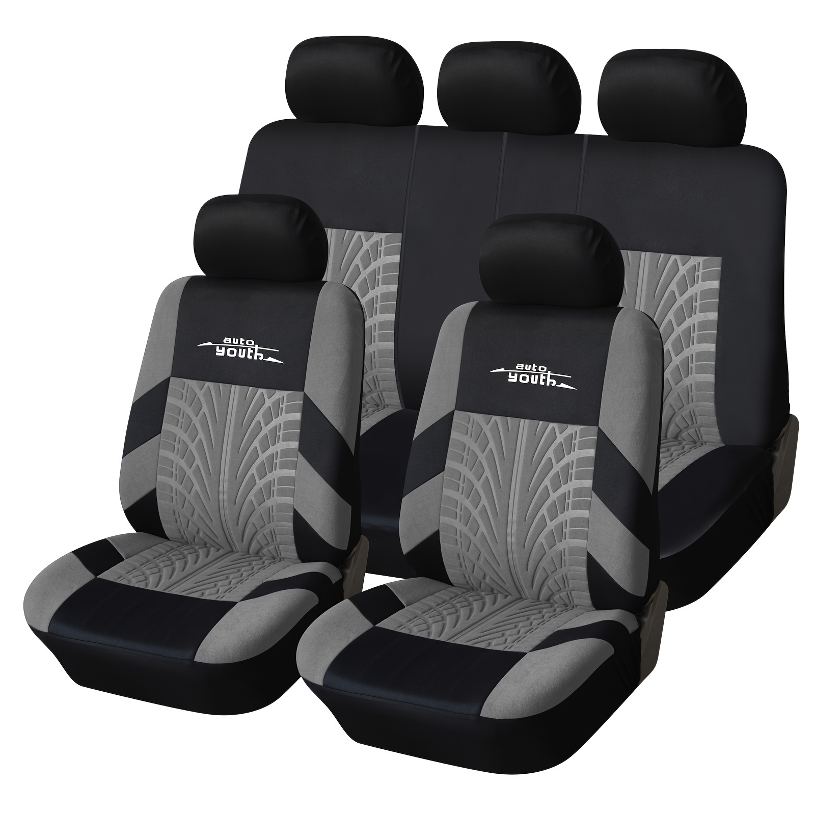 

Car Seat Covers Full Set Front Split Rear Bench For Car Universal Cloth Suv Sedan Van Automotive Interior Covers Airbag Compatible