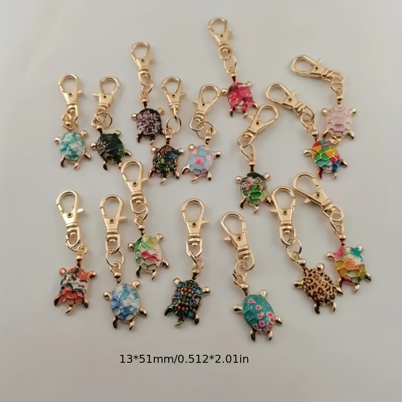 Temu – TEMU 16pcs Alloy Printed Turtle Keychain, Suitable For Use As A Decoration For Bags, Wallets, Etc. An Gift