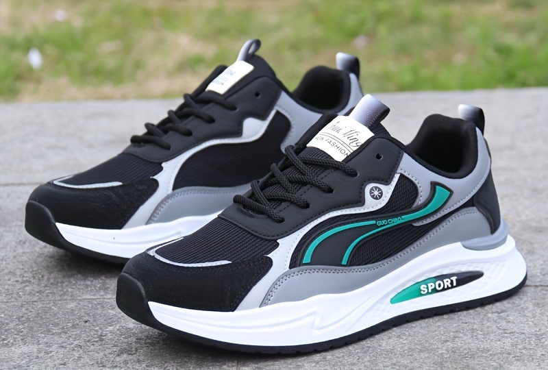 mens low top lace up sneakers outdoor jogging hiking camping comfy shoes breathable non slip   details 4