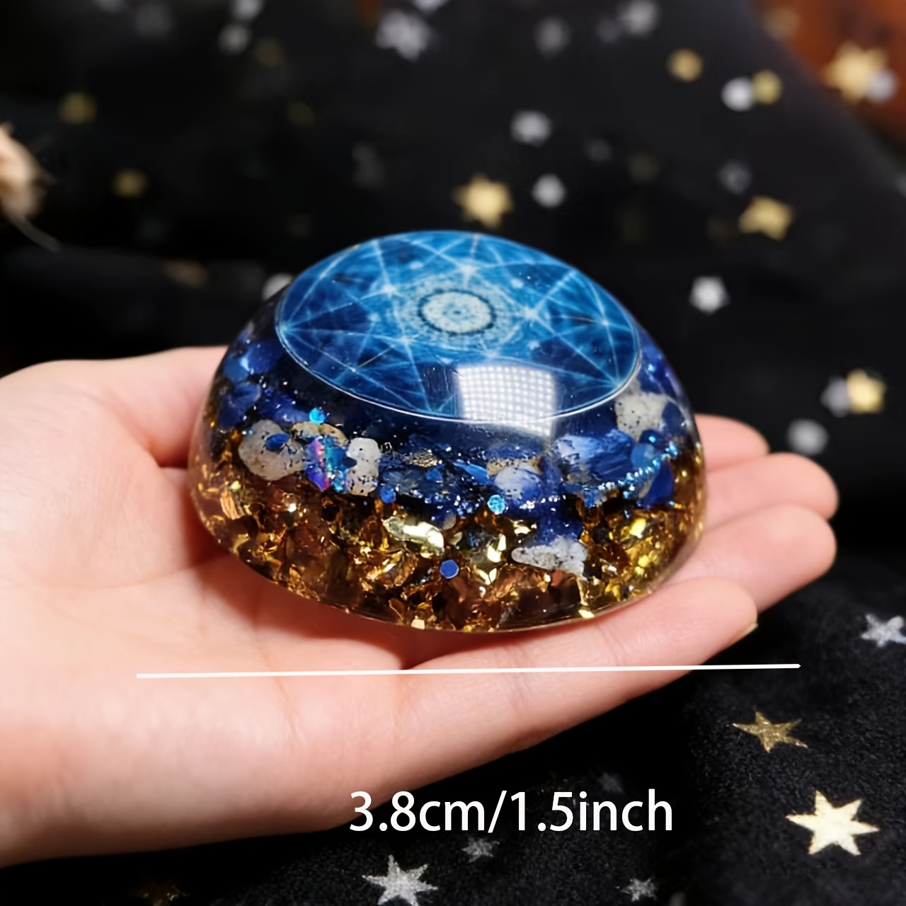 TEMU 1pc Natural -made Eye Crystal Resin Pendant, Pendant Without Chain. Diy Decorative Accessory