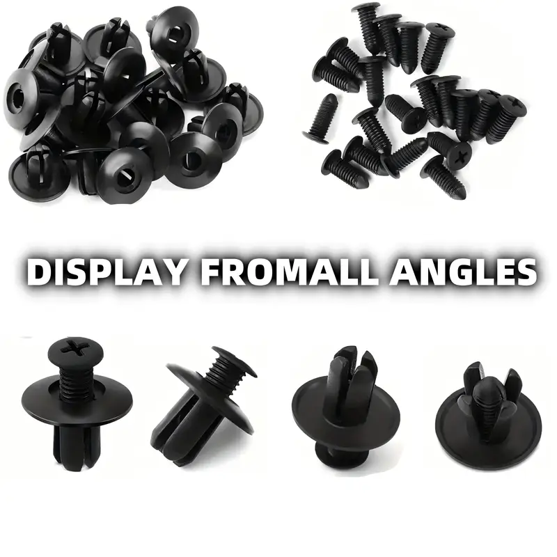 100 50 20pcs 8mm large black plastic rivets durable fasteners for car bumpers screw clips suitable for toyota for ford for for nissan yamaha resistant weatherproof details 2