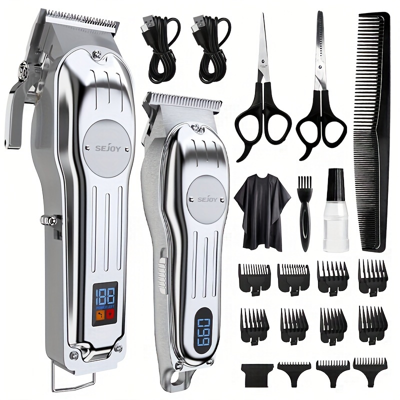 

Professional Hair Clipper And Trimmer Kit For Barbers, Men's Beard Grooming Set, Cordless Rechargeable Clippers With Led Display, Perfect Gift For Father, Husband, Boyfriend, Or Son