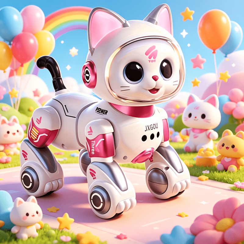 TEMU Chat Robot Intelligent / Chat Électronique Programmable / Jouet de pour Animaux de Compagnie / Chat Télécommandé / Chat Électronique / Chat