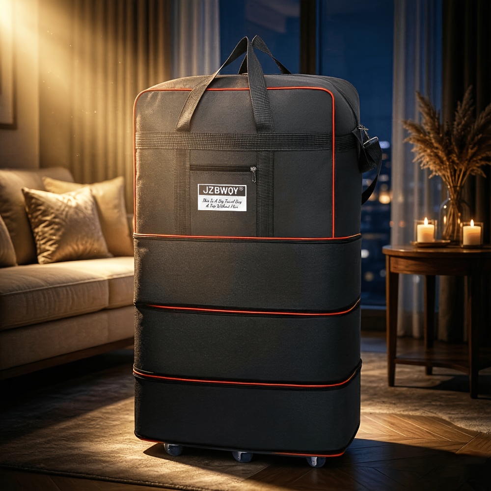 TEMU Wheeled Travel Bag With Large Capacity And 6 Universal Wheels, A Rolling Luggage Carry Bag And Foldable Expandable Travel Bag. Suitable For