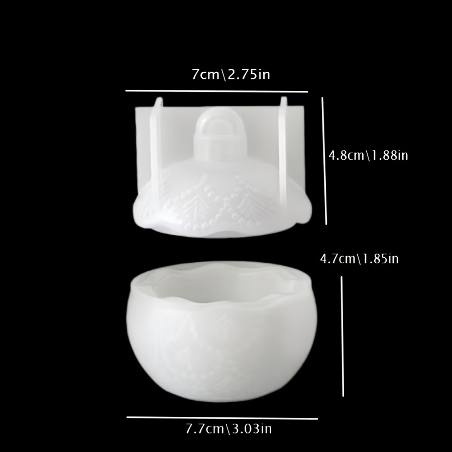 TEMU Moule réutilisable en silicone LUFEI pour coulée de résine et de ciment - Boîte à boules de Noël en dentelle en fendue, couvercle , bougeoir,