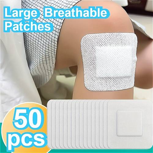 50pcs hypoallergenic transparent bandages breathable comfortable skin ideal for first care prevents suitable for sensitive areas wound care supplies