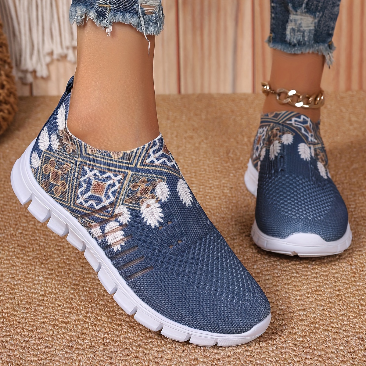 Baskets basses légères pour femme - Chaussures décontractées à enfiler avec bout rond et tige en tissu doux, semelle amortissante - / Gris pour tenue décontractée, salle de sport, shopping - Baskets respirantes adaptées au quotidien, Chaussures pour femme