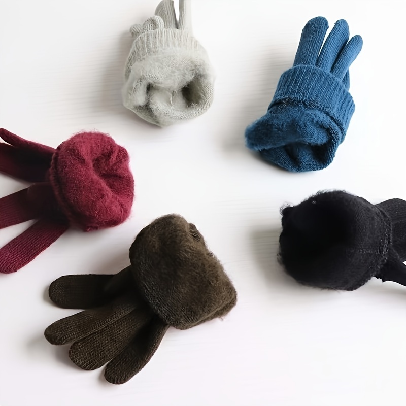 E-shop 5 Paar Damen-Winterhandschuhe – Weiche, warme Touchscreen-Handschuhe mit elastischen , neutrale Farbtöne & mehrfarbige Optionen für