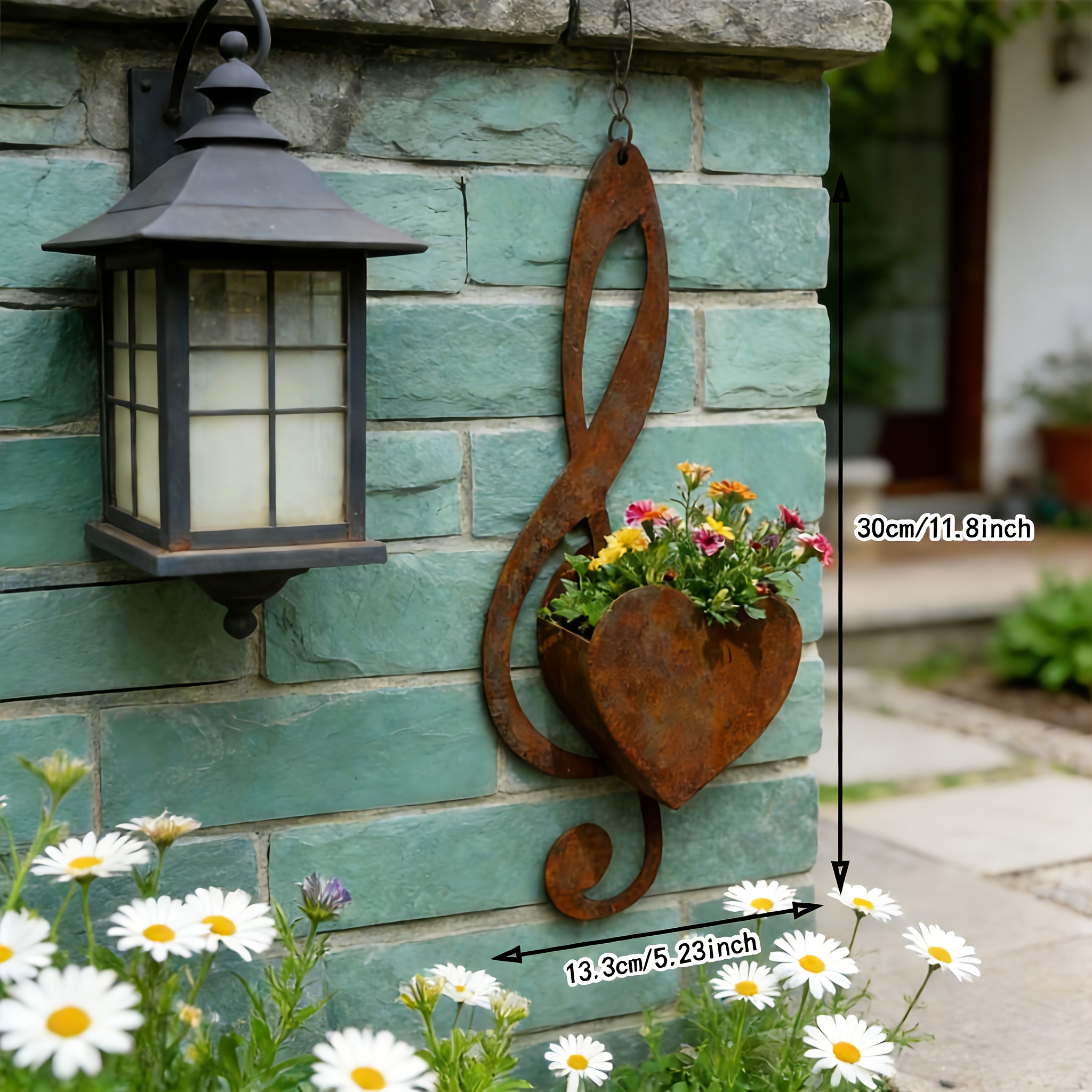 [artistic Planting Tool] 1pc Music Note Shaped Wall-mounted Planter Durable And Long-lasting No-drill Balcony Garden Wall Decoration Flower Trough