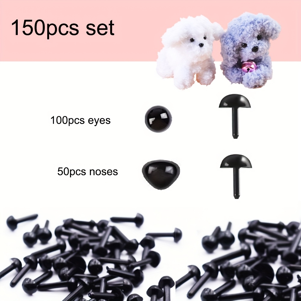Image of 150pcs Safety Eyes And Noses For Craft, Plastic Craft Eyes And Triangle Nose For Cleaner Craft, Diy Handicraft Project