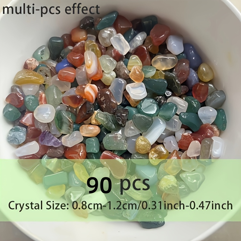 90pcs Polished Stone Set - Hand- Natural Polished Crystals Bulk, For Home Decor And Landscape