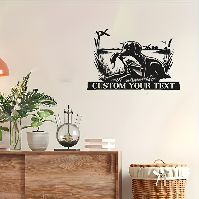 Customizable Labrador Retriever Metal Wall Sign – Personalized Duck Hunter Decor, Durable Waterproof Metal, Easy to Install, Perfect for Nature Lovers, Home Décor, Gifts, Black Finish, Indoor Wall Art, Dog Decor