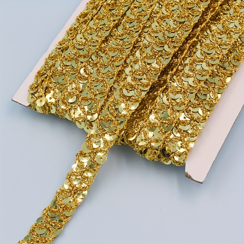 TEMU 10 Iarde per Rotolo, Nastro Paillettes e Argentato Largo 1,5 cm, Pizzo Paillettes Senza Elasticit� e Senza Perline, Accessorio per Costumi da ,