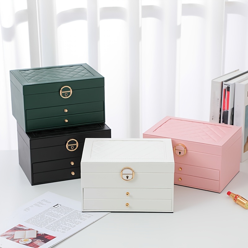 

1pc Jewelry Storage Box With Lid, Ear Stud Earring Storage Container, Portable Storage And Organization For Desk, Office, Bedroom