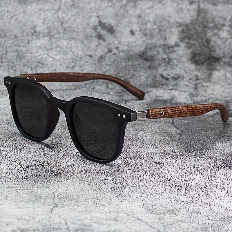 square frame fashion glasses high quality wood grain details durable plastic frames plastic lenses   with   suitable for stylish retro multifunctional eyewear
