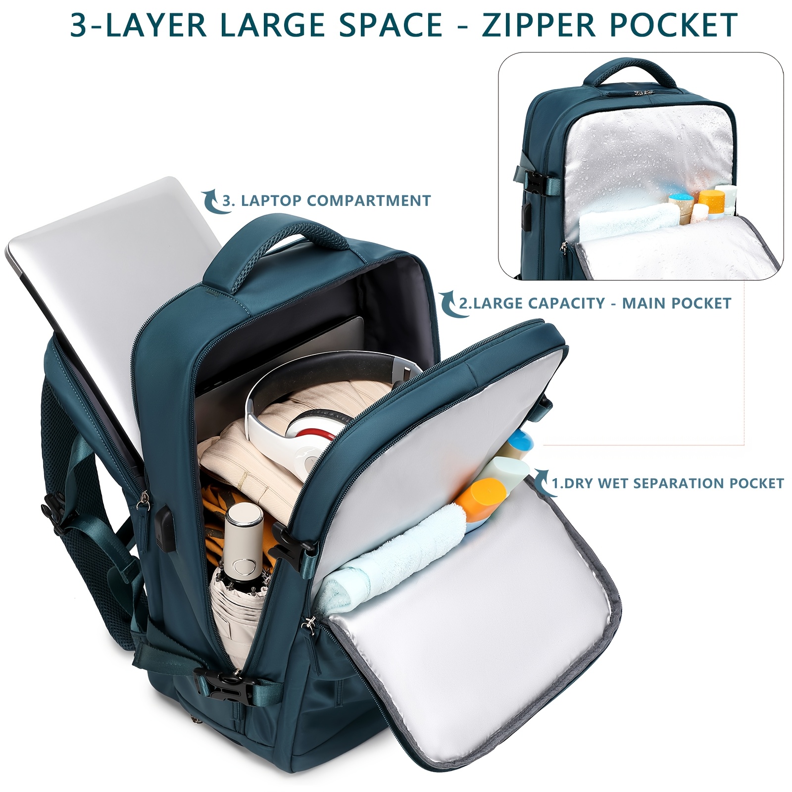 backpack with wet compartment laptop sleeve mens womens nylon travel backpack shoe compartment laptop