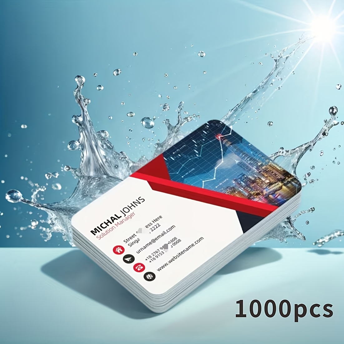 TEMU 200/500/1000 Sheets Of Custom High-end Pvc Business Cards, Personalized Pvc Single-sided Business Cards, Premium And Tear-resistant Material,