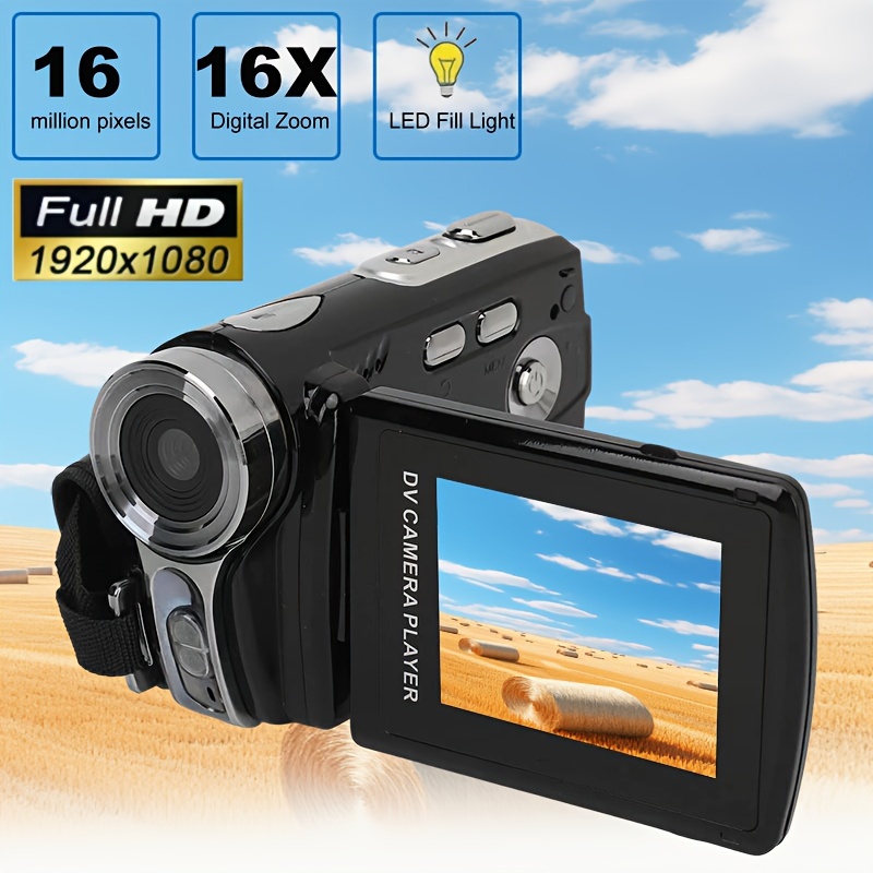 ビデオカメラビデオカメラ ポータブル 2400万画素 HD1080P 16倍ズーム
