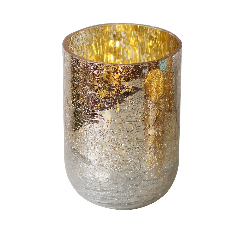 Image of 1pc Large Golden Candle Holders For Pillar Candles, Fall Decor, Hurricane Candle Holder For Table Centerpieces, Wedding Decoration, Perfect Hostess Gift Or Home Decor