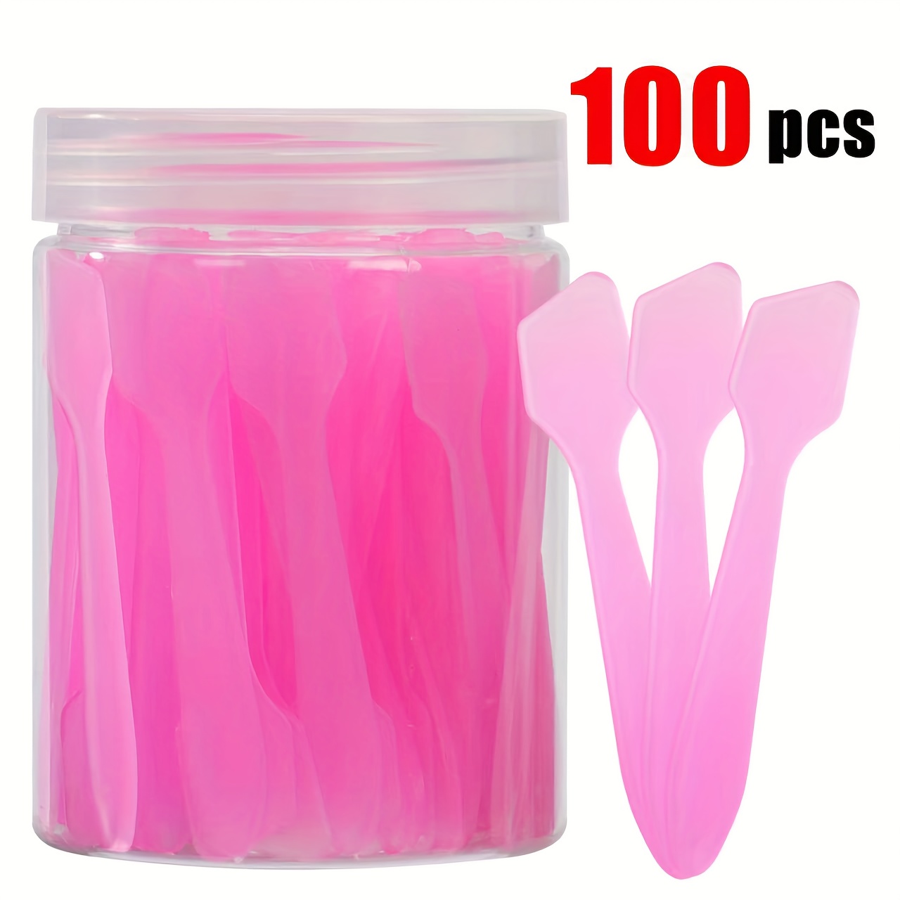 TEMU 50pcs/100pcs Makeup Spatula - For Cosmetics, Creams, Small Spoons - Makeup Spatula - Mini Applicator For Blending Creams, Skincare Products Or