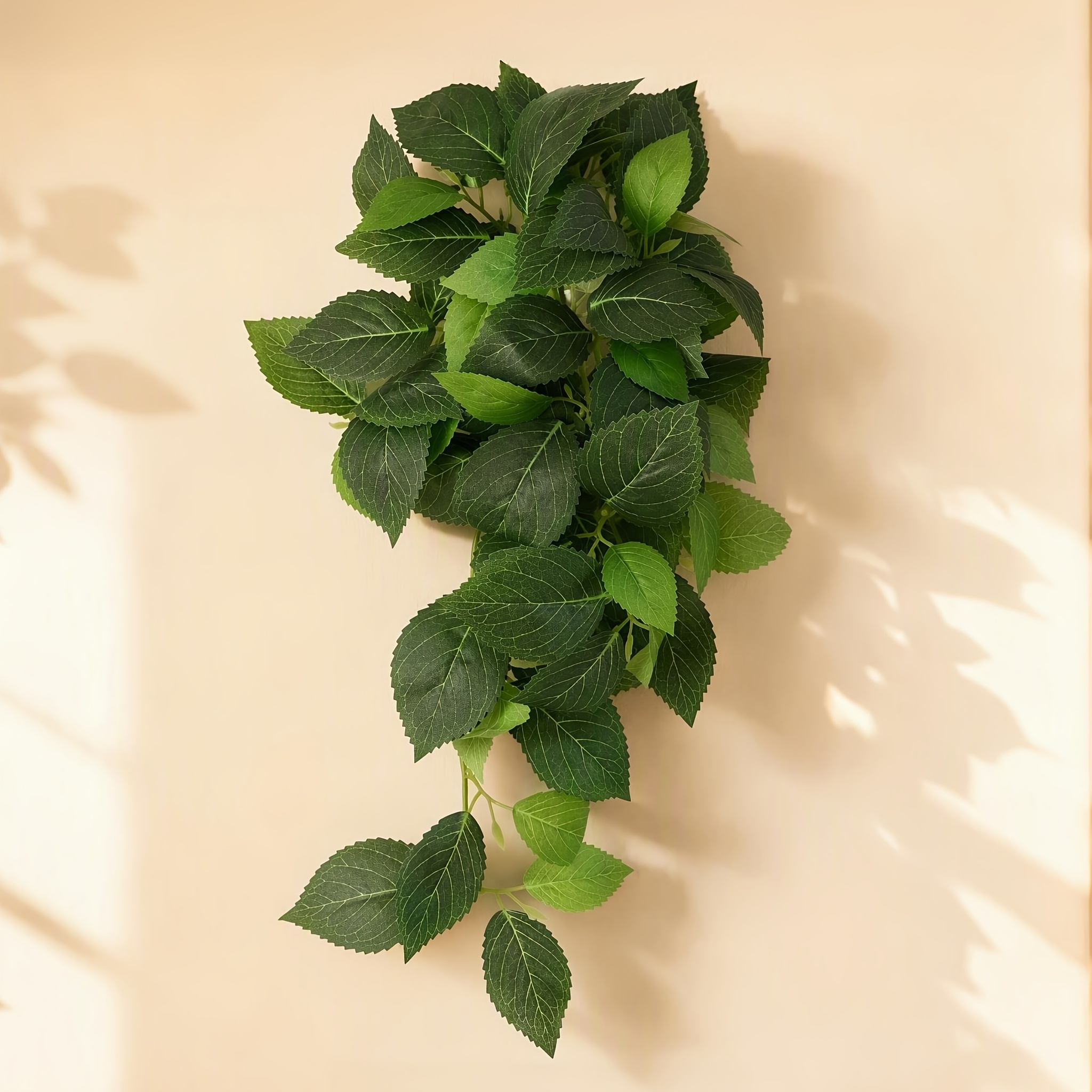 TEMU 1pc, Artificial Simulated Green Plant (hydrangea Leaf), Approximately 15.74 Inches, Shelf Divider Decorative Item, Home Decor For Desktop,