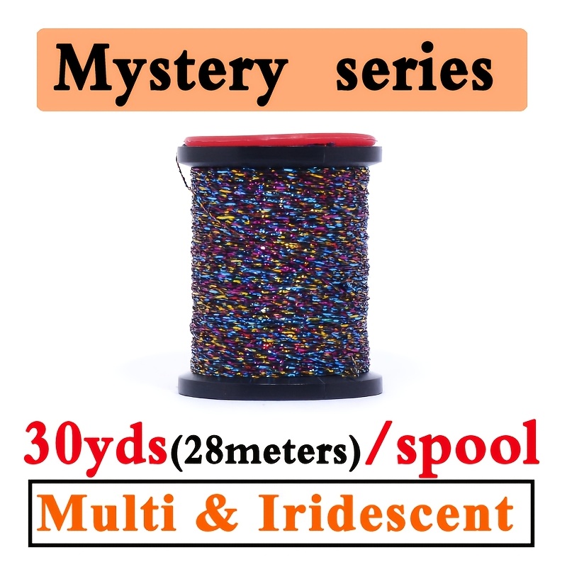 TEMU y Caliente 30/55 Yardas Súper Fino Glint Nymph Tinsel Hilo para Moscas para Nymph Buzzer Ribbing y Construcción de Cuerpo de Señuelos de Pesca