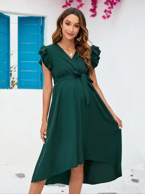 evening gown maternity dress formal evening dress long short sleeve line neck tulle solid color maternity dress | Great Deals | Temu evening gown maternity dress formal evening dress long short sleeve line neck tulle solid color maternity dress | Great Deals | Temu