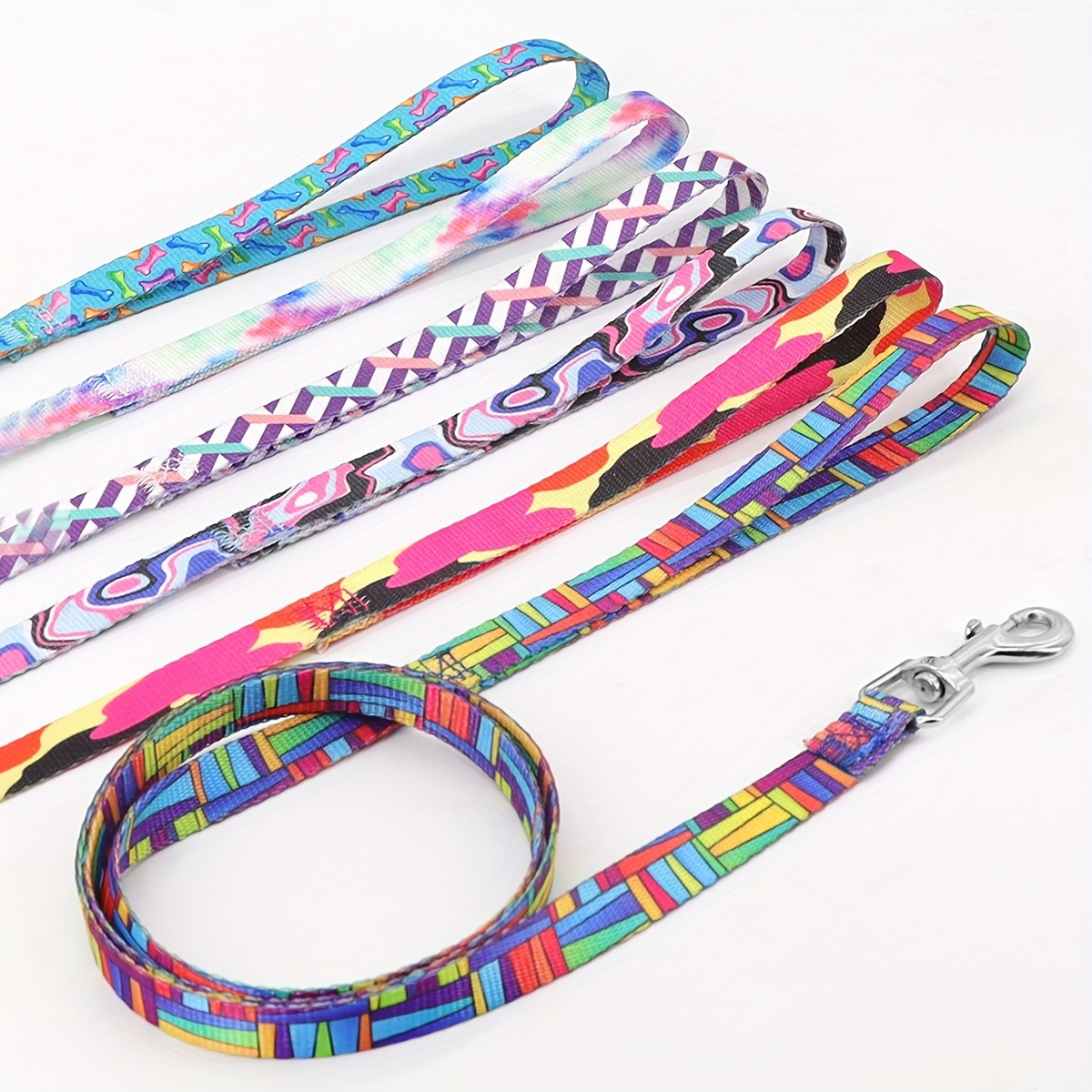 

Colorful Cartoon Print Woven Dog Leash, Durable Outdoor Walking Pet Lead