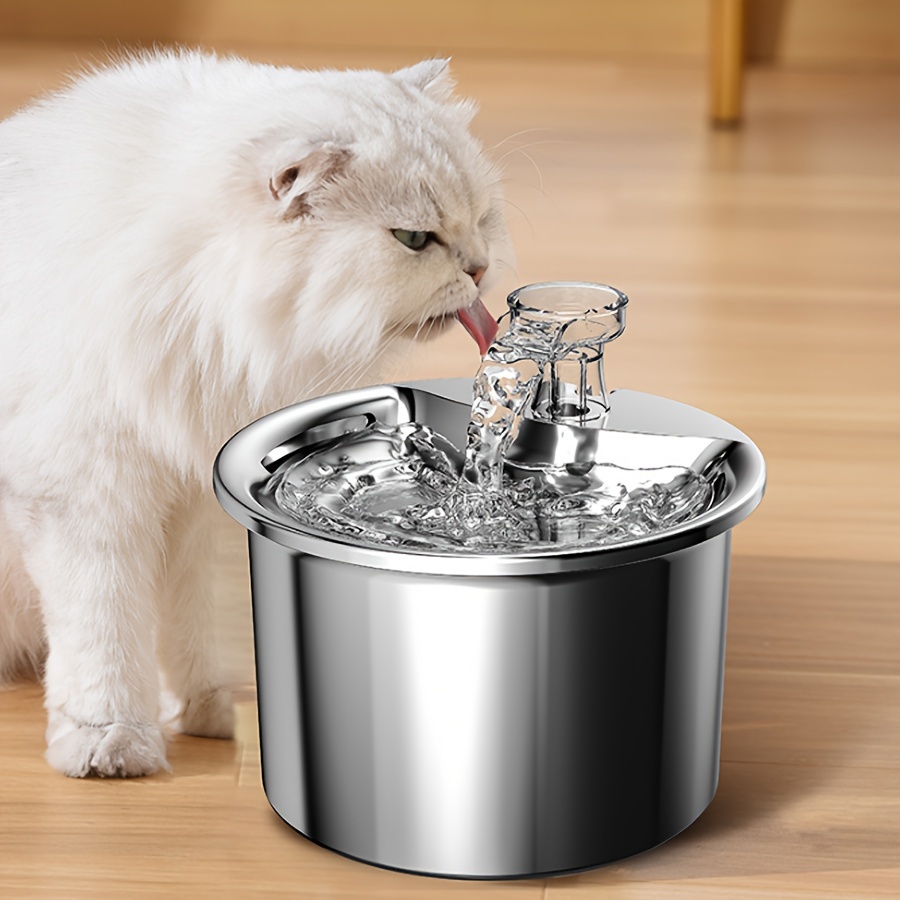 Stainless Steel Pet Water Fountain Usb Battery Operated Temu
