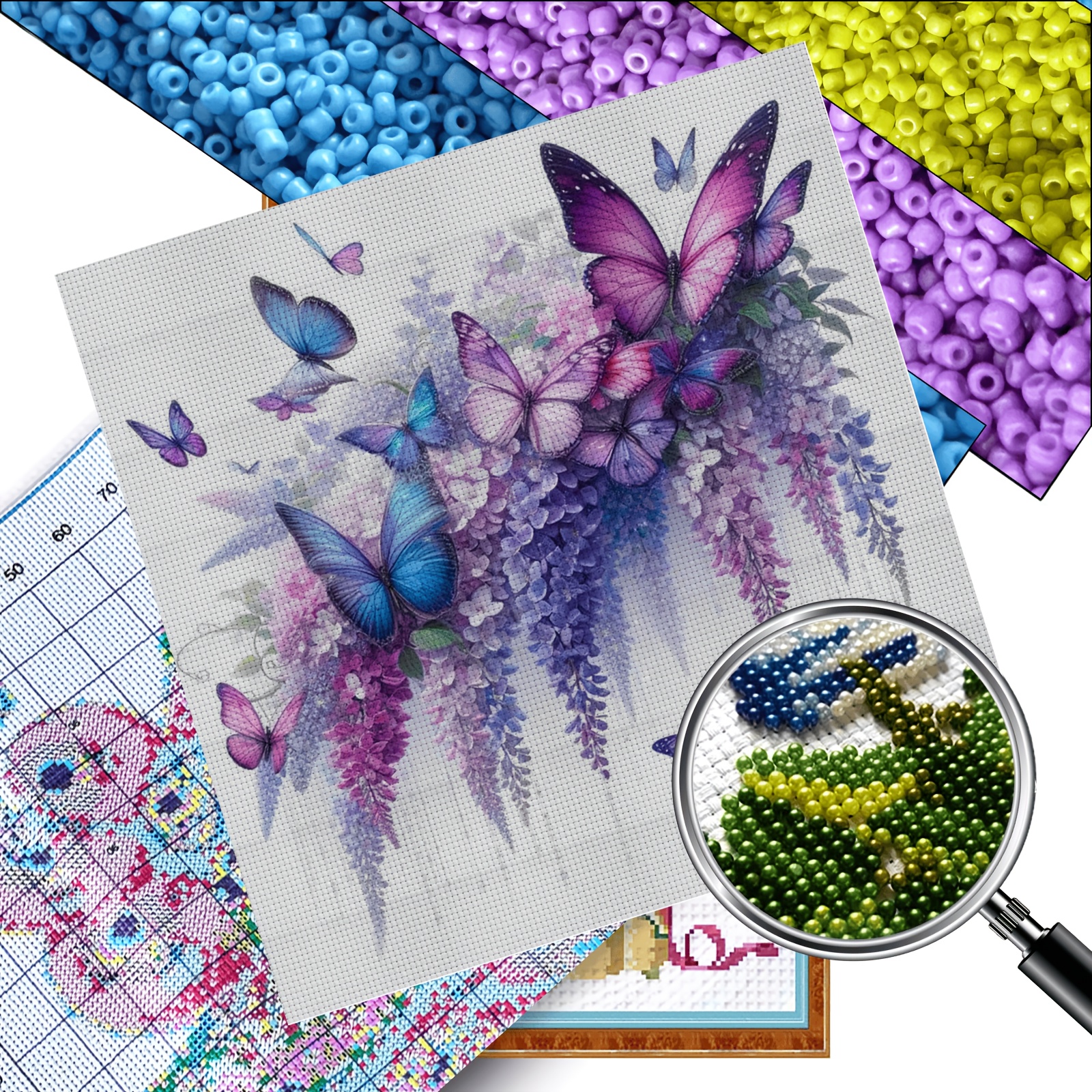 Creative Purple Flower and Butterfly Themed Craft Set