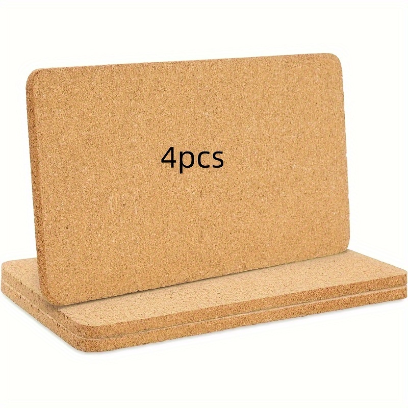 Rectangle Cork Trivets For Hot Dishes - Cork Placemats, Pads For Kitchen Counter, Pots, Table, Pans, Plates, Planters, Diy Crafts
