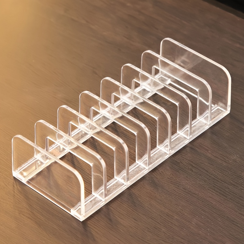 TEMU Hollow Grid Storage Rack Dressing Table Makeup Organizer And Storage Shelf Desktop Drawer Divider Transparent Makeup Eyeshadow Storage Box