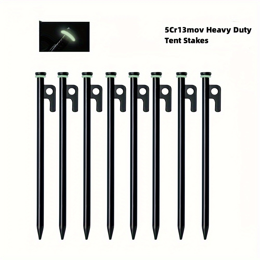

Buy Tent Stake Get Free Hammer, 8/4 Pack 8in/10in/12in Heavy Duty Tent Stakes + 7.5in Tent Stakes Hammer+paper Box, Forged Steel Tent Stakes For Camping Used On Rocks