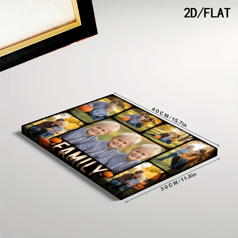 TEMU 2d Flat, 1pc 2d Custom - Printed Artwork, Family Theme. Matches "family" With Family Photos, Precious Family Moments, For Home Wall Art