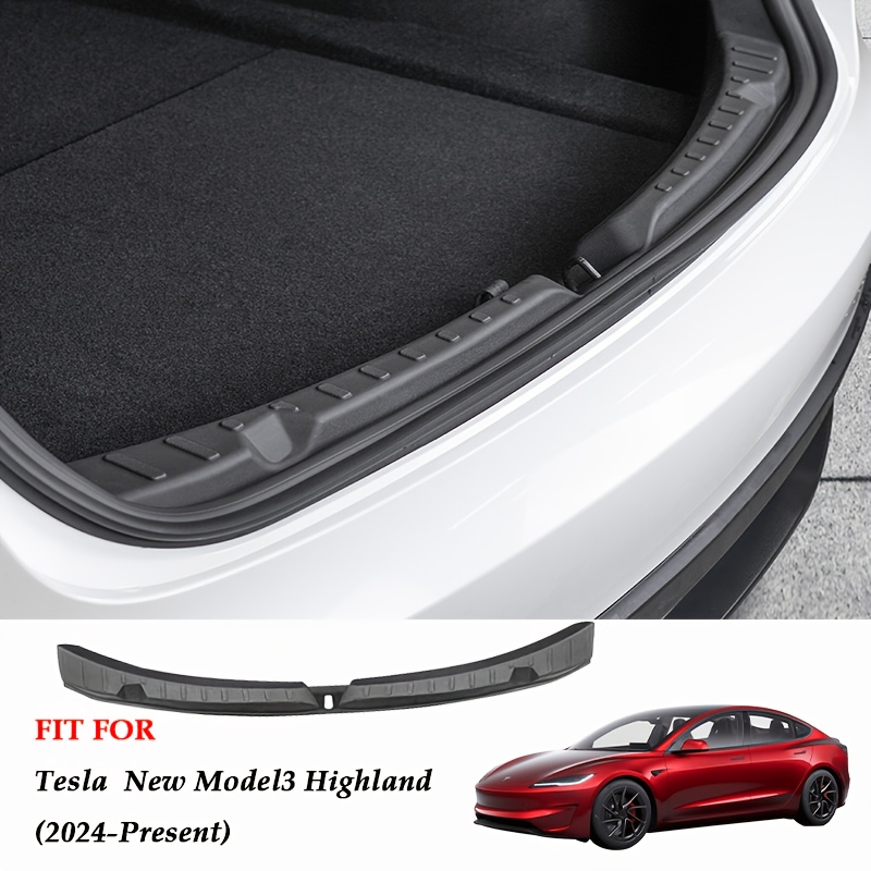TEMU Für for TESLA Model 3 Highland 2024 Heckstoßschutz, TPE Korrosionsbeständiger Kofferraumschutz, Hitzebeständiger Anpassbarer Heckstoßschutz für