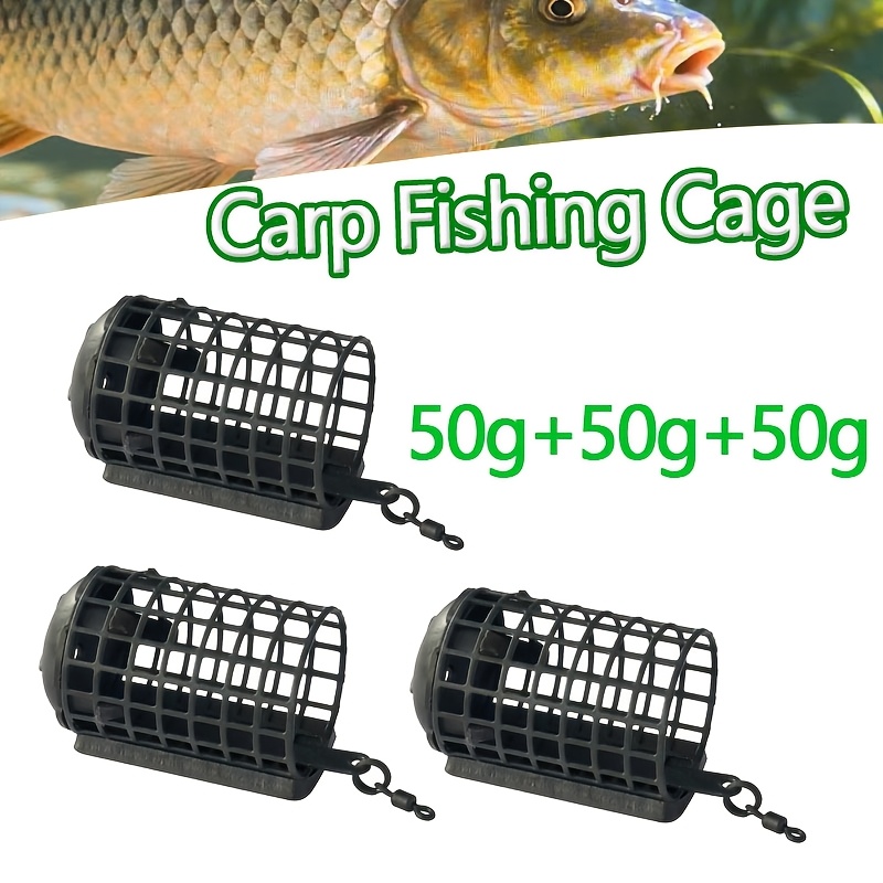 Image of 2/3pcs Iron Carp Fishing Cage With Detachable Bottom Cover, Heavy-duty Bait Feeder For Controlled Release & , Ideal Carp Fishing Tackle