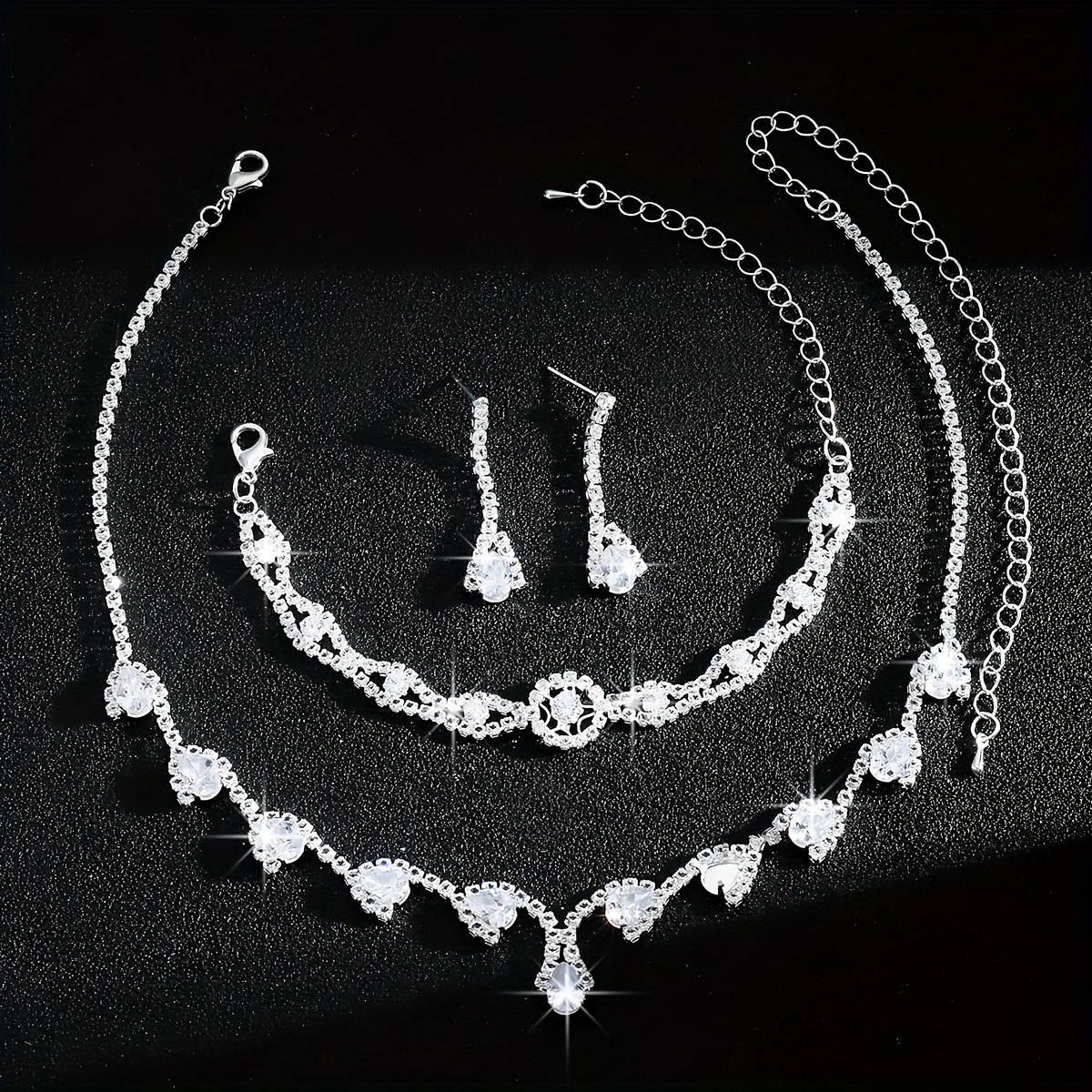 Stylish Zirconia Heart Jewelry Set for Wedding