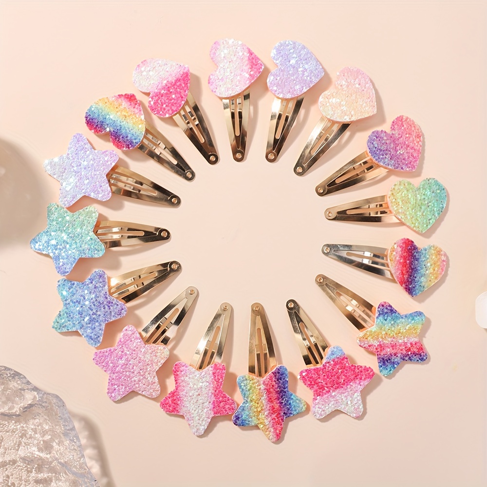 

16pcs Girls Sequins Bow Hair Clip, Small Ponytail Hair Card, Hair Accessories