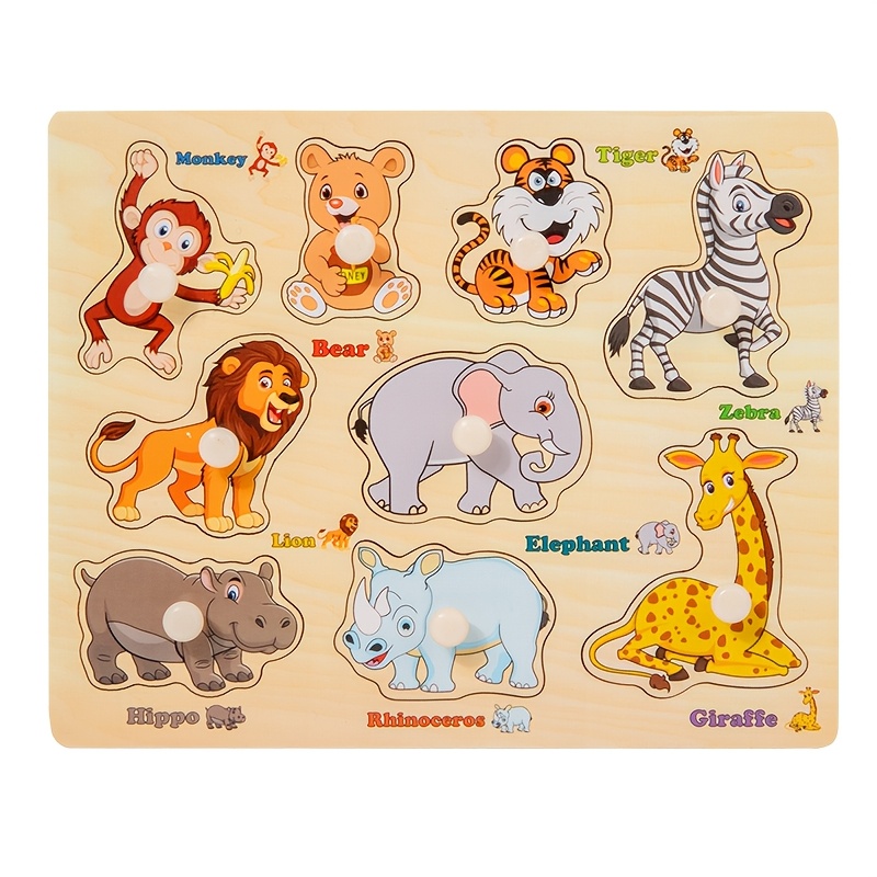 Fun Wooden Puzzle Game -- Safe And Non-toxic, Preschool Education, Knowledge Recognition, Enhancing Fine Motor Development Toy, Exercising Hand-eye Coordination, Birthday Gift, Holiday Present