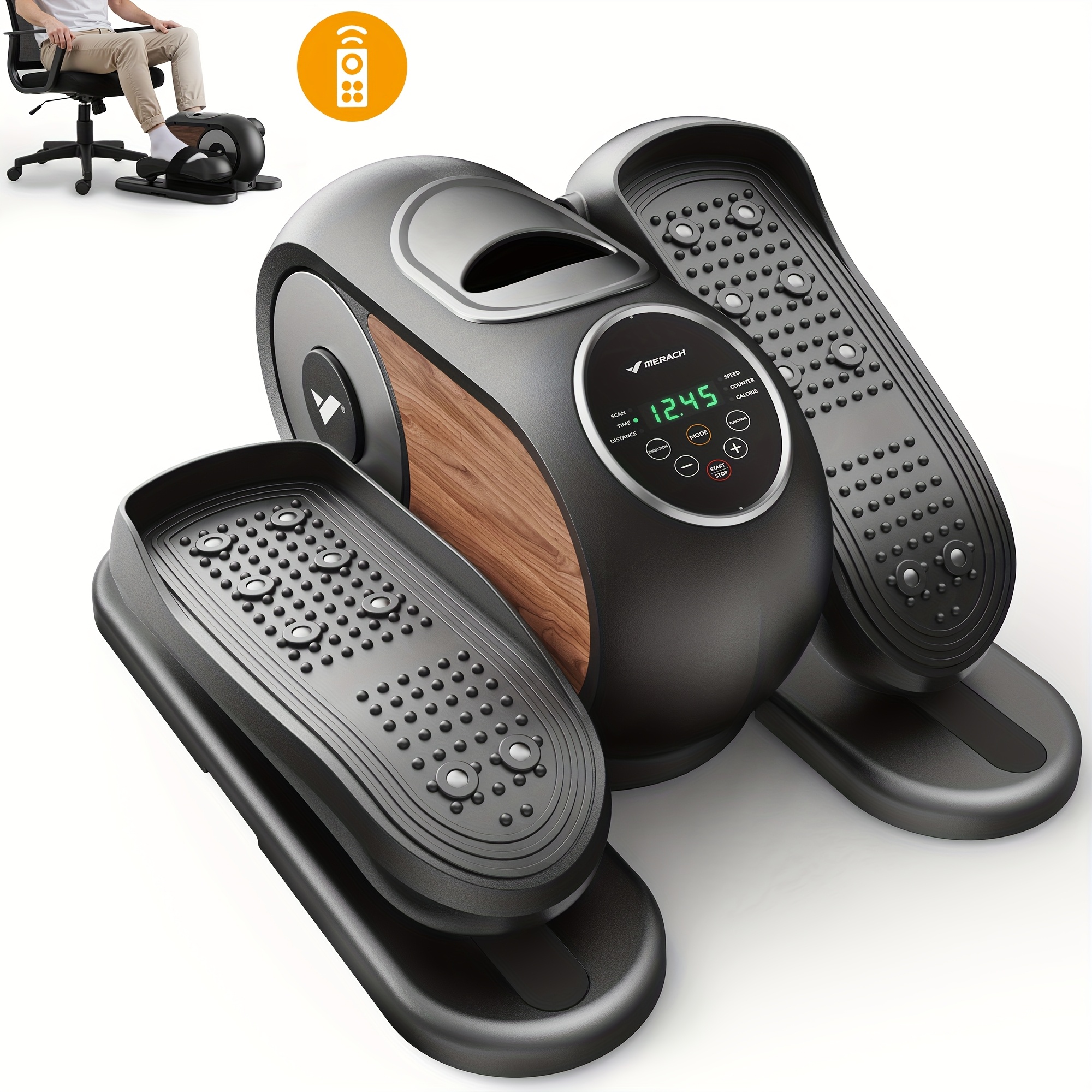 TEMU Merach Under Desk Electeic Elliptical Machine, Elliptical Ellipse Leg Exerciser For Home Use, Under Desk Elliptical For Seniors Fully Assembled