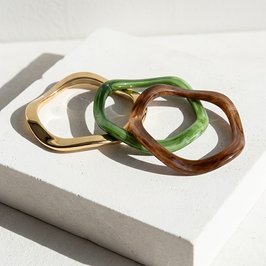 TEMU Pulsera irregular con degradado simple, adecuada para usar en capas o sola, ideal como regalo, pulsera de moda para mujer