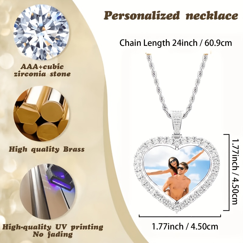 Personalized Photo Necklace with Custom Photo/Text Charms
