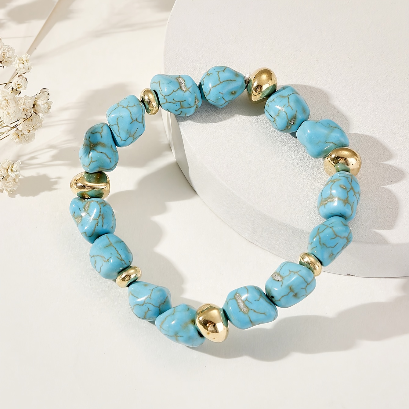 Bohemian Turquoise Handmade Beaded Niche Trendy Bracelet Anklet Accessory