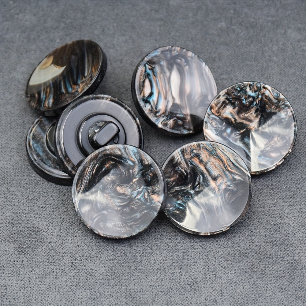 

10pcs Elegant Resin Buttons, 20mm Hand- Coat Fasteners - Novelty Round Shape For Diy Crafts & Sewing Projects