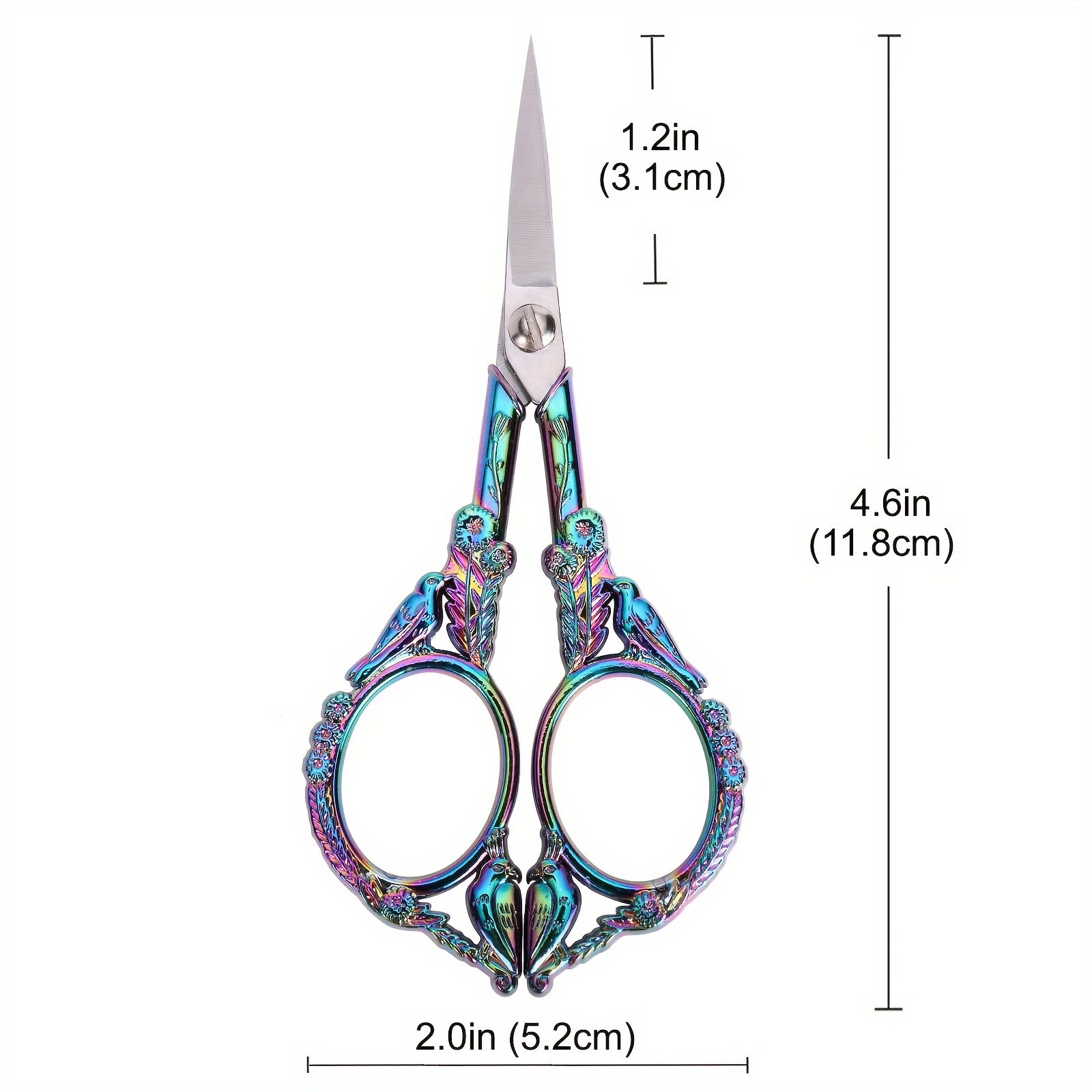 Image of Stainless Steel Scissors - Unscented, Manual, Vintage Design For Nails, Mustache, Facial Hair, Eyebrow Trimming And Makeup Styling - 4.6-inch Bird Style, Grooming Tool