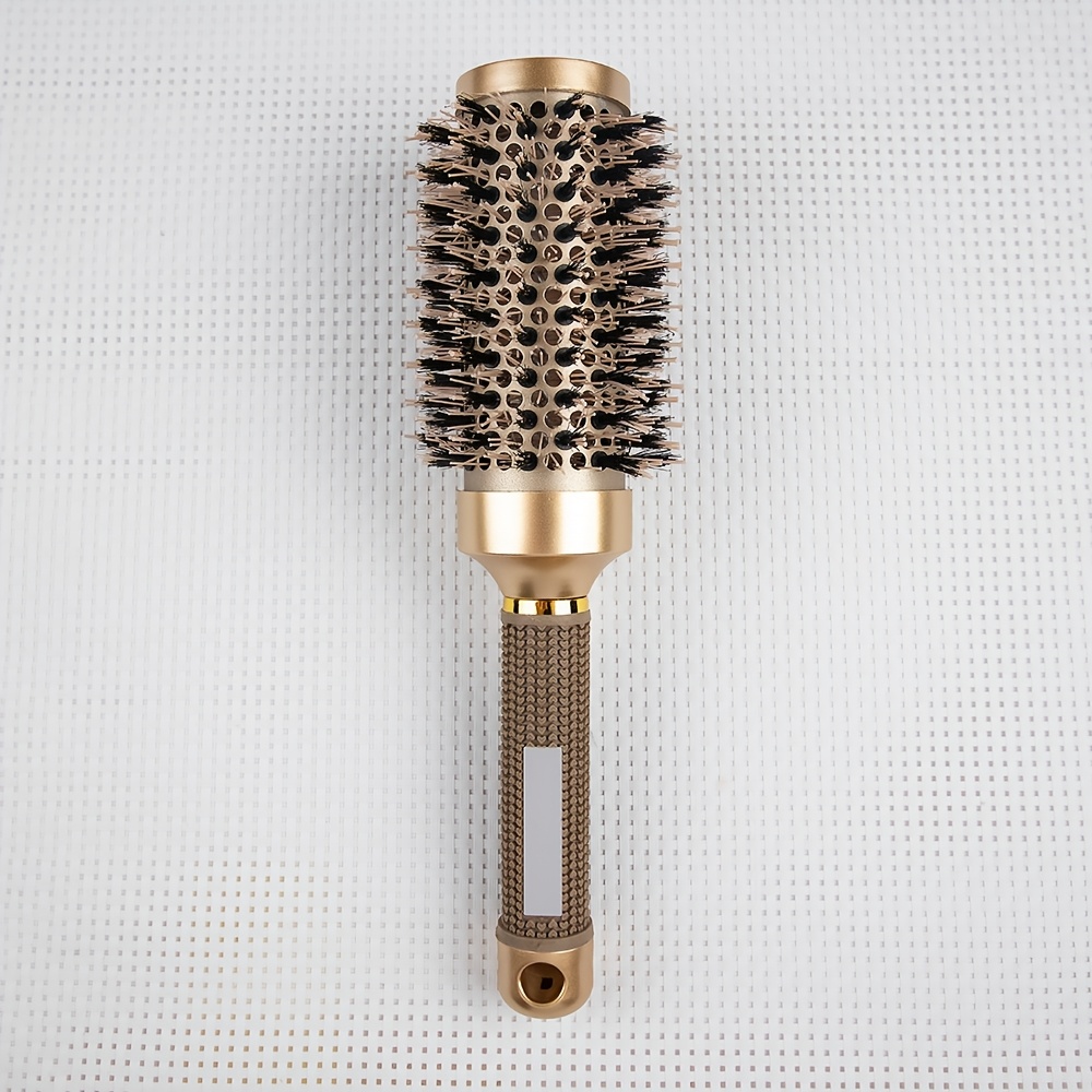 TEMU Hair Styling Comb With A Cylindrical Design, Featuring A Curling Brush And Heat-conducting Aluminum Tube