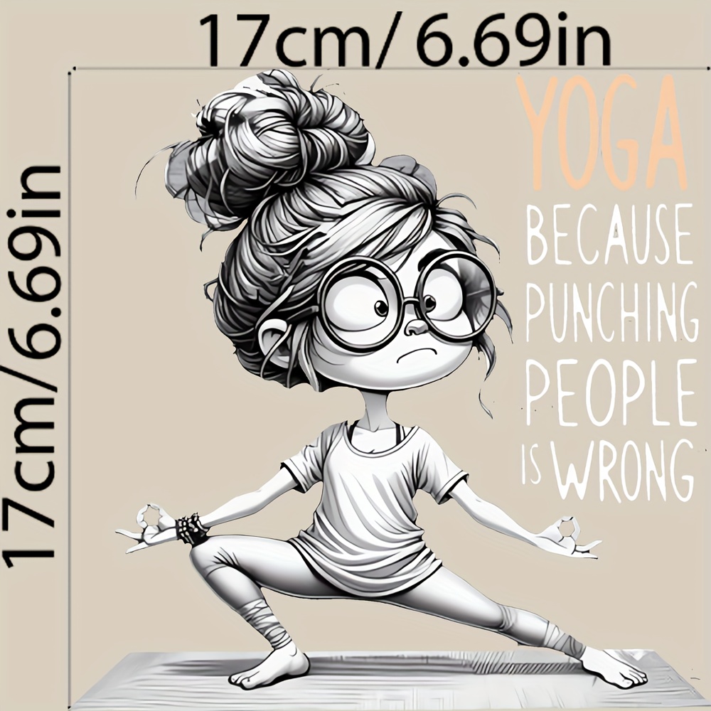 TEMU 3pcs Of Fun Gifts For Yoga Lovers, Including Washable Iron-on Heat Transfer Stickers, 2d Printed Heat-pressed Stickers, Suitable For Clothing,
