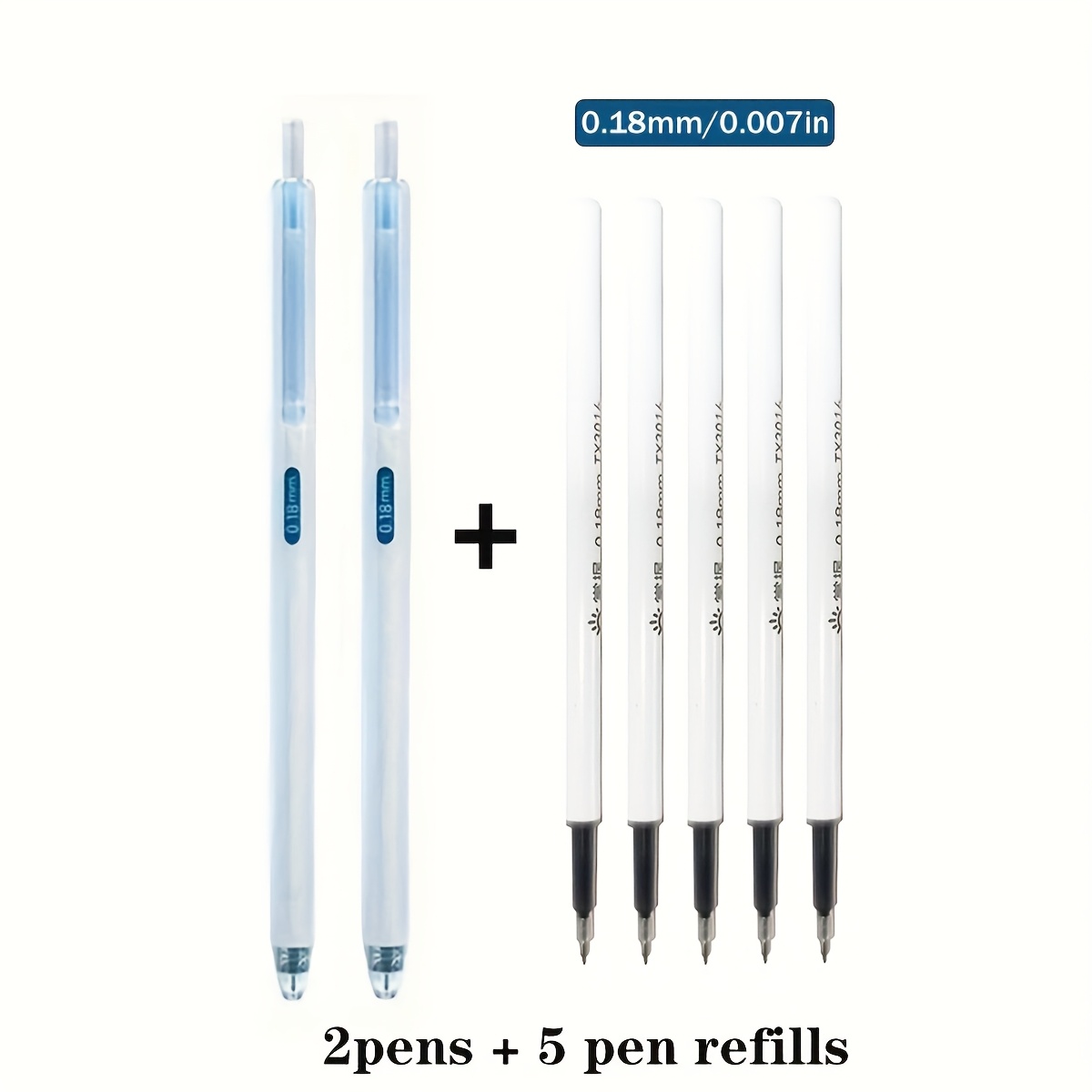 Image of Pen Tip Press Neutral Pen With Pen Core 0.18/0.28/0.38 St Pen Tip, Fast Drying, Thick Black High-, Smooth And For Writing Questions, , Office, Meetings