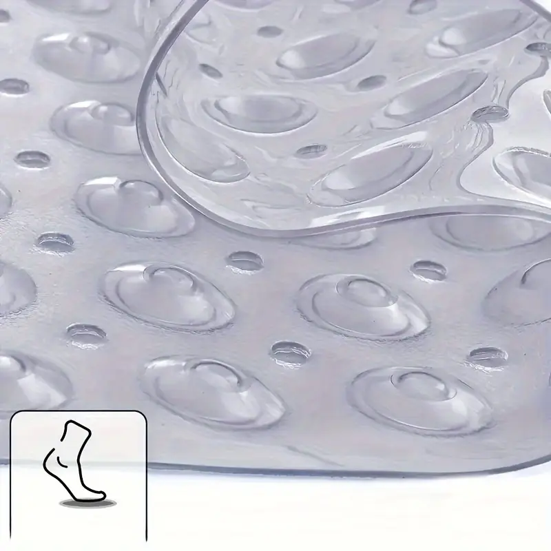 1pc easy clean non slip bath mat with suction cups durable textured shower bathtub safety rug white ideal for bathrooms bath mats for bathroom Product details 0